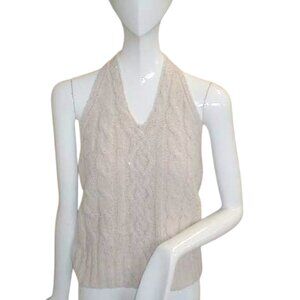 NEW J Crew Halter Top!  Oatmeal  Cable Knit Sweater Type Material With Sparkles